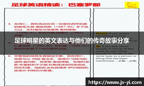 足球明星的英文表达与他们的传奇故事分享